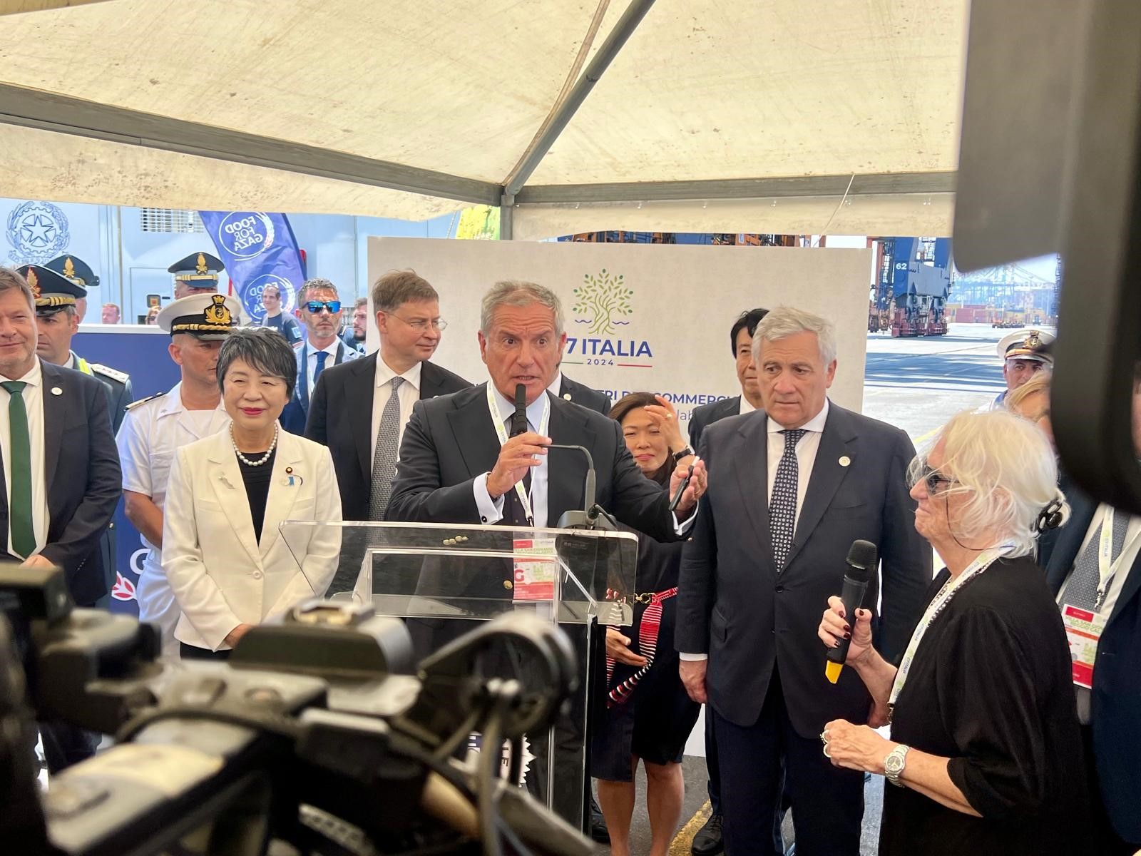 Il Presidente Andrea Agostinelli è intervenuto al G7 Commercio in Calabria per illustrare il Porto Di Gioia Tauro.